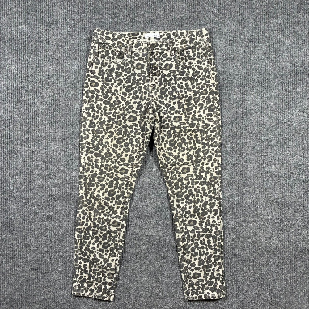 Made and Loved LOFT Womens Jeans Size W32" Animal Print Stretch Mid‎ Rise